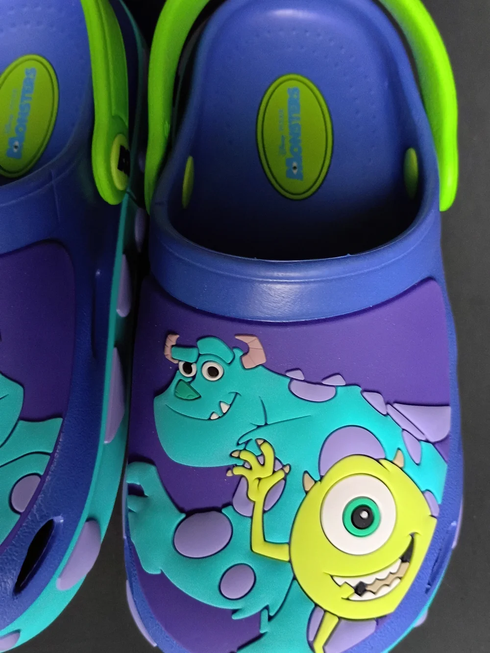 Disney Kids Monsters Slip-On Clogs in Purple & Green